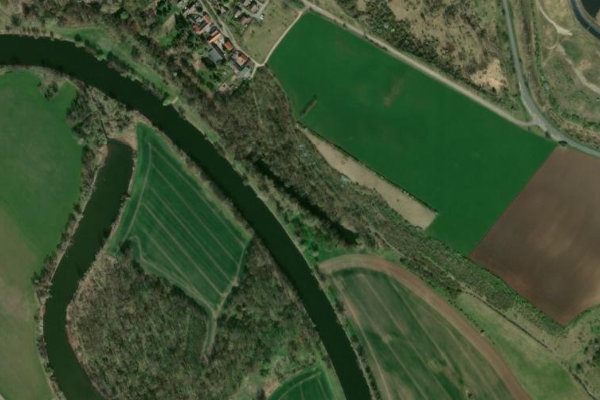 Imagem de satélite da zona de Alte Saale (Trebnitz)