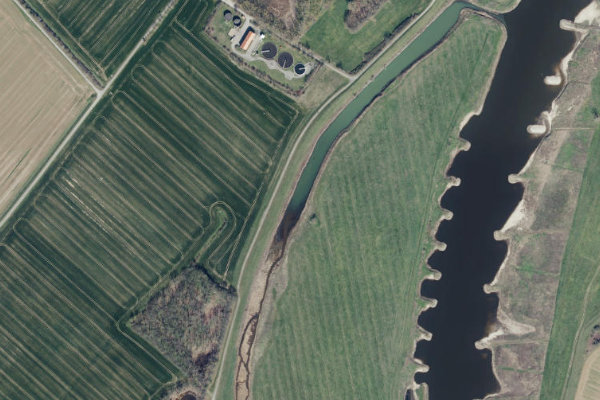Imagem de satélite da zona de Alte Elbe (Merschwitz)