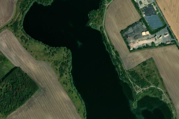 Imagem de satélite da zona de Kiessee Wegeleben