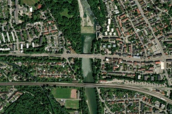 Imagem de satélite da zona de Lech bei Augsburg