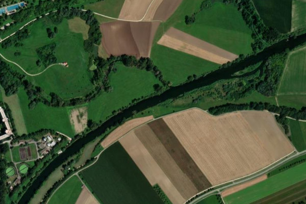 Imagem de satélite da zona de Donau (Ehingen)