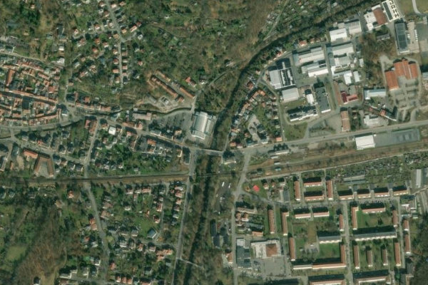 Imagem de satélite da zona de Schwarza (Bad Blankenburg)