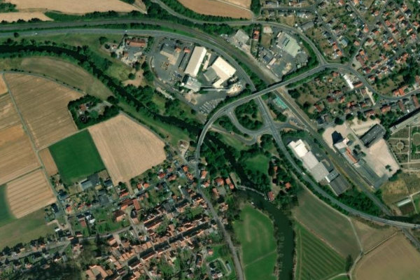 Imagem de satélite da zona de Fulda (Morschen)