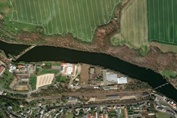 Imagem de satélite da zona de Freiberger Mulde (Leisnig)