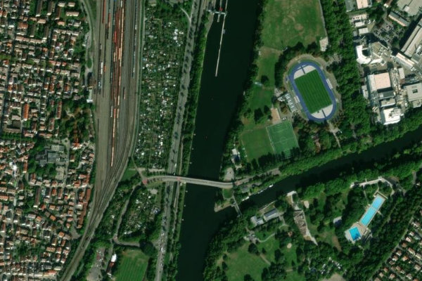 Imagem de satélite da zona de Neckar (Heilbronn)