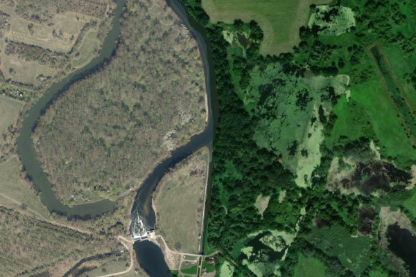 Imagem de satélite da zona de Saale (Hohenweiden)