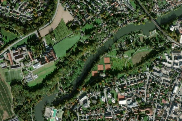 Imagem de satélite da zona de Vils (Vilshofen an der Donau)