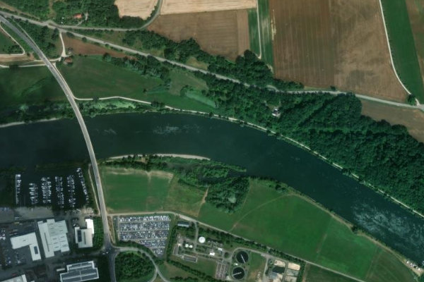 Imagem de satélite da zona de Donau (Saal an der Donau)