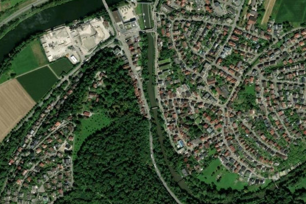 Imagem de satélite da zona de Rems (Neckarrems)