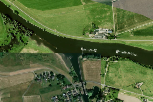 Imagem de satélite da zona de Altrhein Griethausen