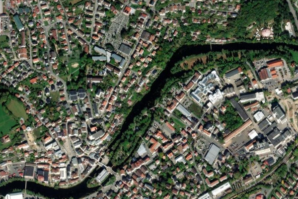 Imagem de satélite da zona de Schwarzer Regen (Regen)