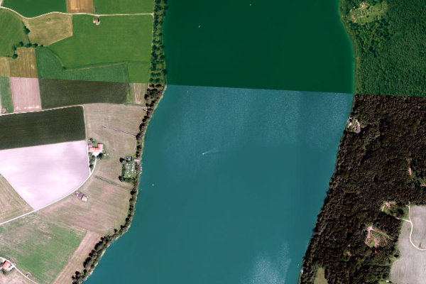 Imagem de satélite da zona de Tachinger See