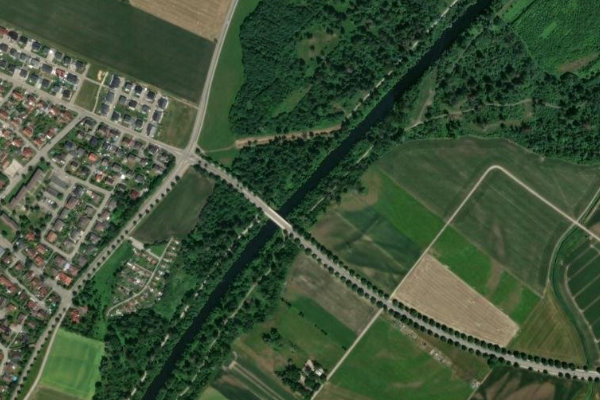 Imagem de satélite da zona de Wertach (Bobingen)