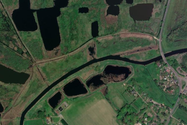 Imagem de satélite da zona de Trebel (Tribsees)
