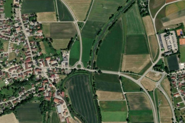 Imagem de satélite da zona de Schmutter (Batzenhofen)