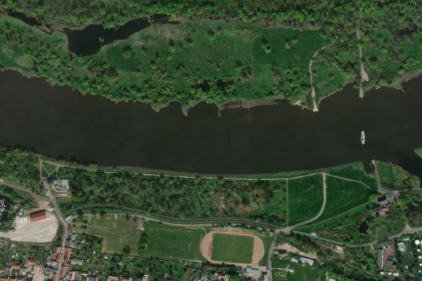 Imagem de satélite da zona de Elbe (Aken)
