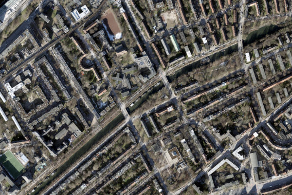 Imagem de satélite da zona de Eilbekkanal (Hamburg)