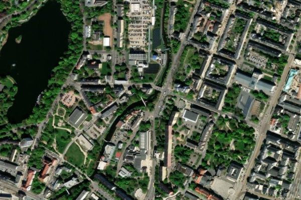 Imagem de satélite da zona de Chemnitz