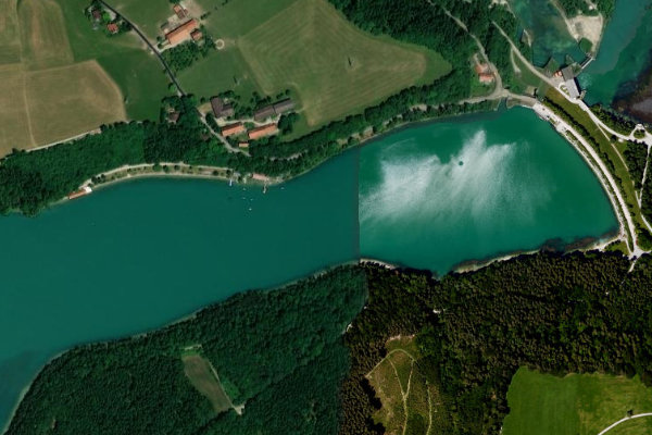 Imagem de satélite da zona de Lechstaustufe 6 (Schongau)