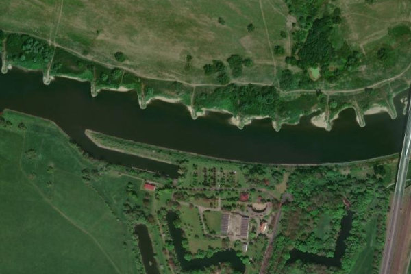 Imagem de satélite da zona de Elbe (Lutherstadt Wittenberg)