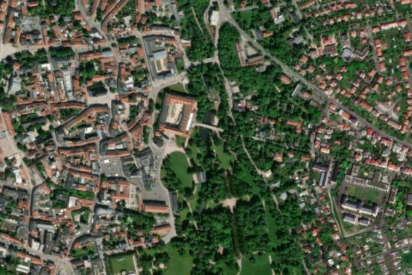Imagem de satélite da zona de Ilm (Weimar)