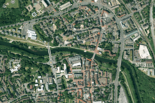 Imagem de satélite da zona de Lippe (Lünen)