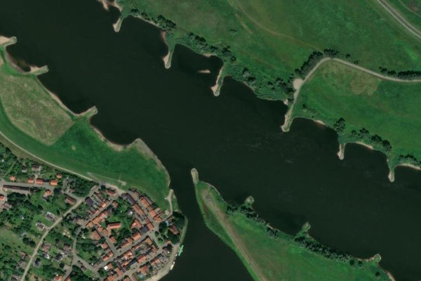 Imagem de satélite da zona de Elbe (Schnackenburg)