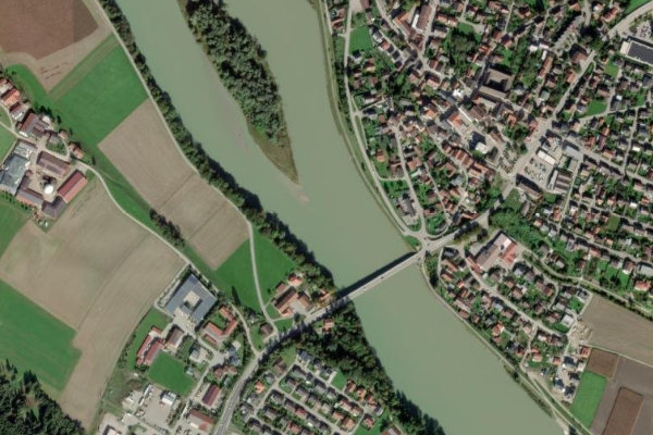 Imagem de satélite da zona de Inn (Marktl)