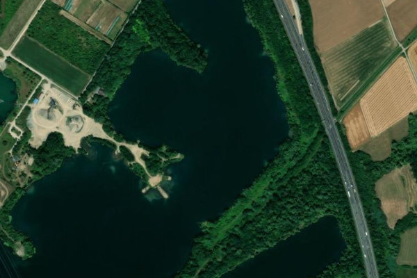 Imagem de satélite da zona de Erlache (Bensheim)