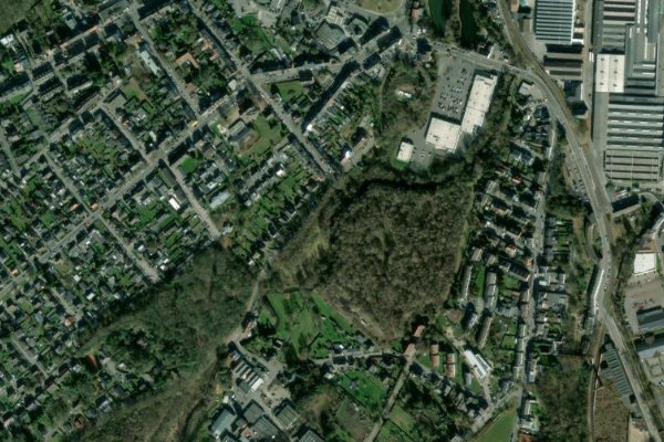 Imagem de satélite da zona de Inde (Stolberg)