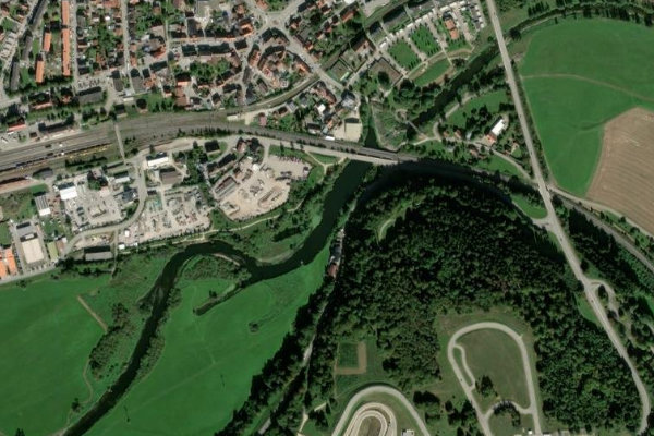 Imagem de satélite da zona de Donau (Immendingen)