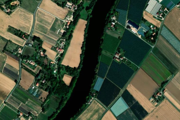 Imagem de satélite da zona de Le Lot (Clairac)