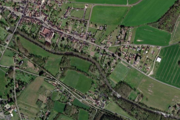 Imagem de satélite da zona de la Claise (Abilly)