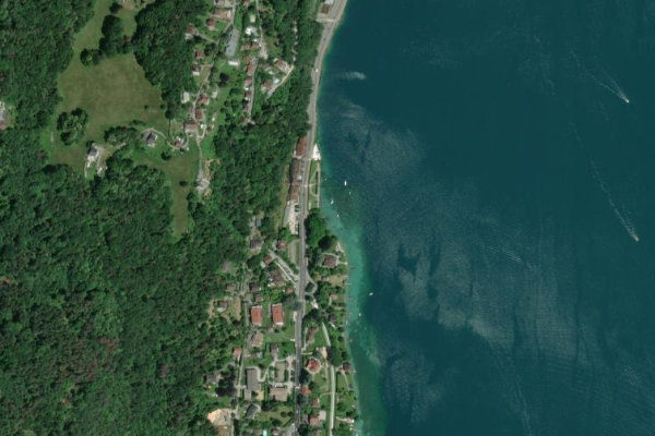 Imagem de satélite da zona de Annecy (Sevrier)