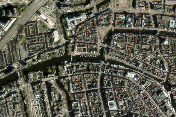 Imagem de satélite da zona de Galgewater (Leiden)