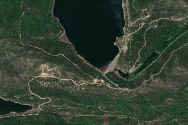 Imagem de satélite da zona de Pantà de Darnius-Boadella