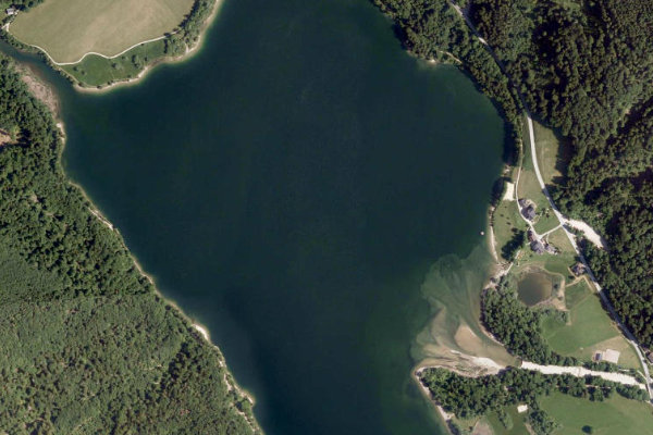 Imagem de satélite da zona de Hintersee (Faistenau)