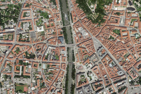 Imagem de satélite da zona de Mur bei Graz