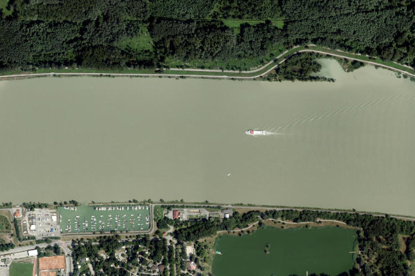 Imagem de satélite da zona de Donau bei Tulln