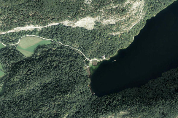 Imagem de satélite da zona de Toplitzsee (Gössl)