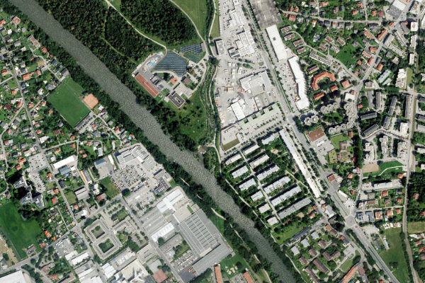 Imagem de satélite da zona de Gabriachbach (Gösting)