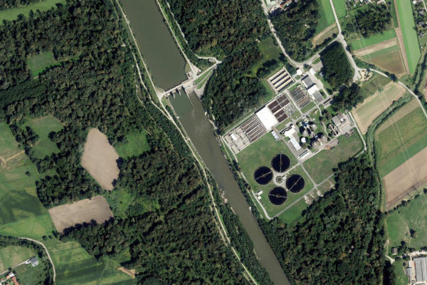 Imagem de satélite da zona de Raababach (Dörfla)