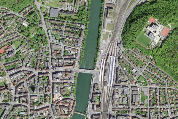 Imagem de satélite da zona de Aare (Olten)