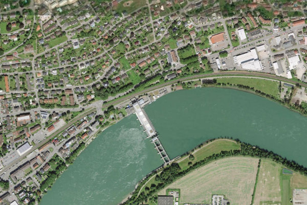 Imagem de satélite da zona de Heimbach (Bad Säckingen)