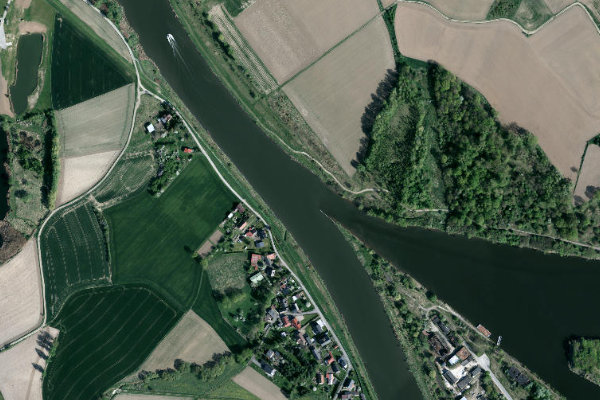Imagem de satélite da zona de Odra (Kędzierzyn-Koźle)