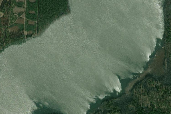 Imagem de satélite da zona de Jezioro Borówno
