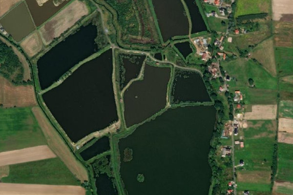 Imagem de satélite da zona de Łowisko Grzymalin