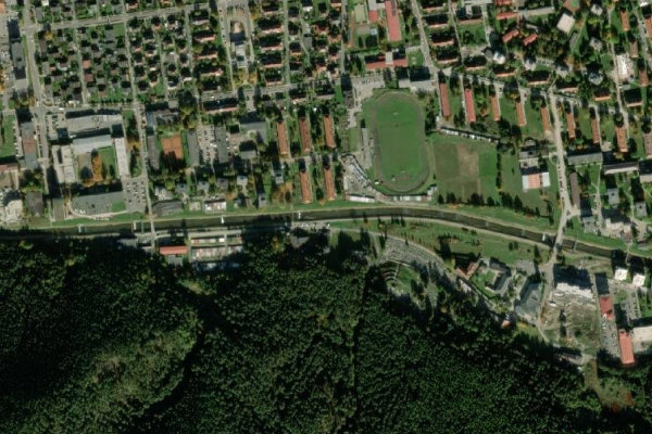Imagem de satélite da zona de Poprad (Svit)