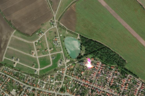 Imagem de satélite da zona de Stettni Tó
