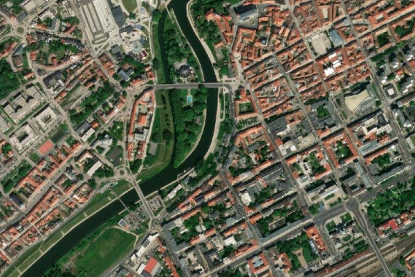 Imagem de satélite da zona de Rába – Győr